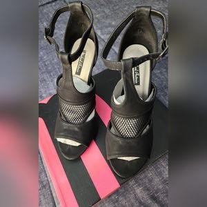 M By MICHAEL ANTONIO BLACK MESH 3" inch HEELS